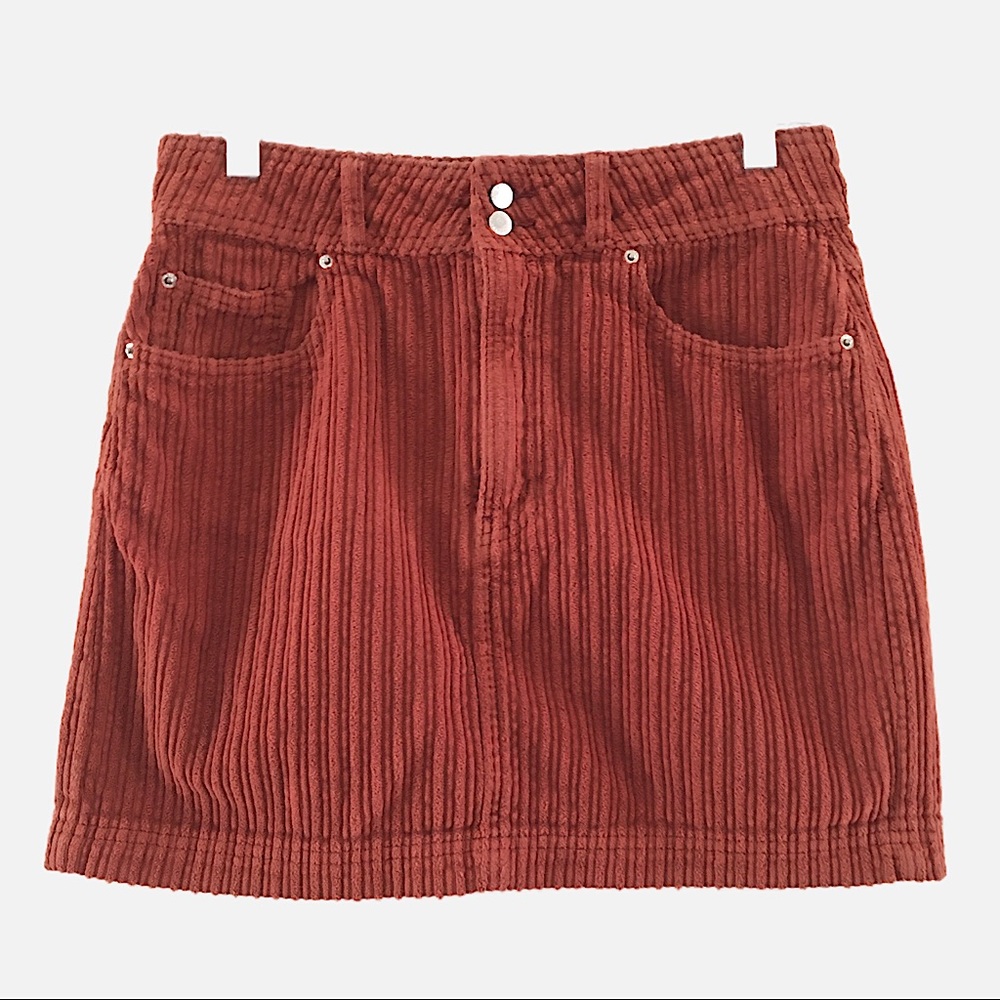 BDG Urban Outfitters wide wale corduroy 100% cotton mini skirt deep orange sz M